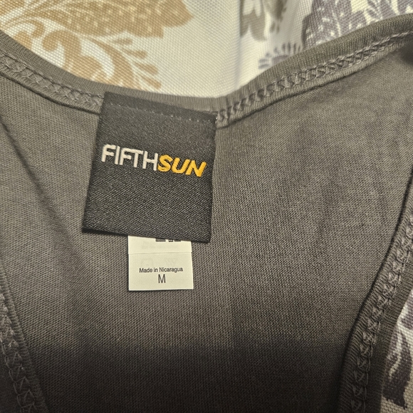 FifthSun Racerback Red Lotus Tank Top Gray Size M - Picture 4 of 4